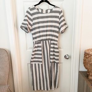 Gray and white dress